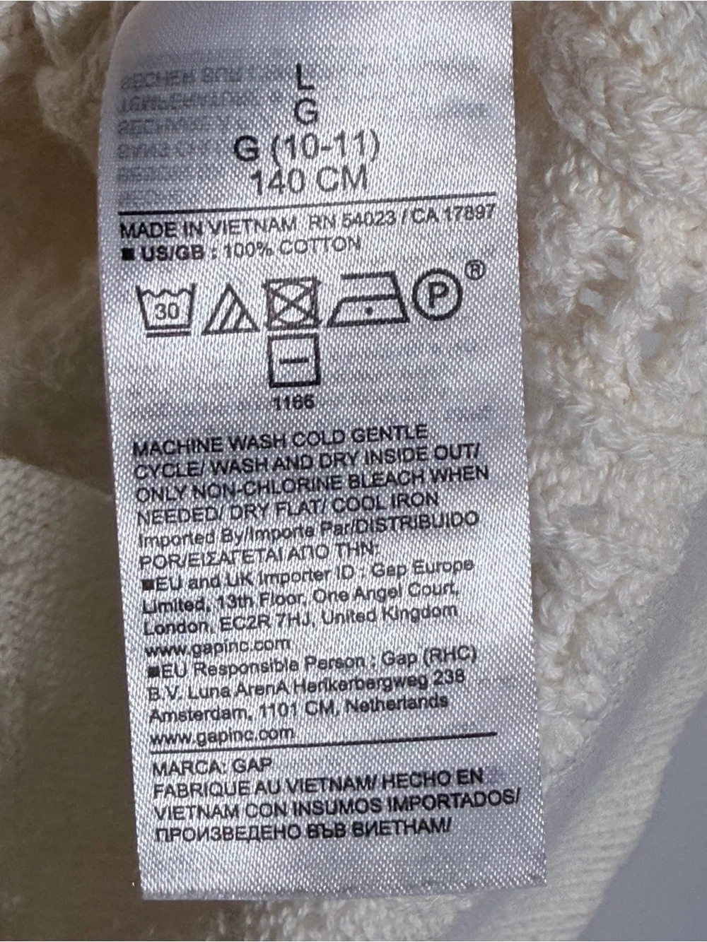 GAP Kids Cream Open-Knit Puff Sleeve Crew Sweater Large